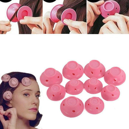 10PCS No Heat Hair Curlers Clip DIY Magic Silicone Soft Rollers Care Heatless AU - Aimall