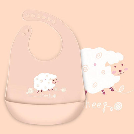 Baby Feeding Bib Apron Smock Silicon Waterproof Easy Clean 0-6 Kid Toddler Pouch - Aimall