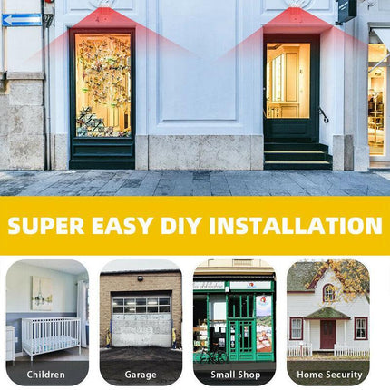 RESTAURANT SHOP DOOR ENTRY WIRELESS PIR MOTION SENSOR DOOR CHIME DOOR BELL ALARM - Aimall