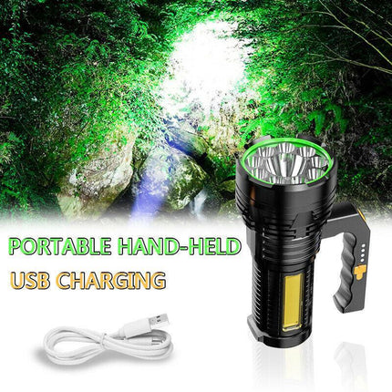 Robust USB Rechargeable LED Flashlight in use.