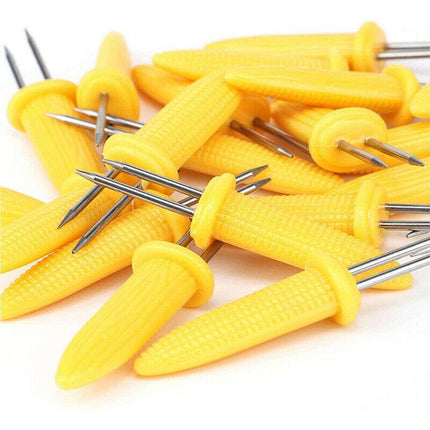 10x Corn Cob Holders Skewers Barbecue Fork Fruit Holder BBQ Kitchen Accessories - Aimall