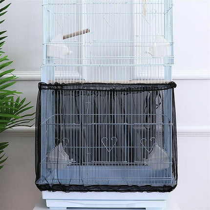 Shell Skirt Mesh Cover Pet Bird Cage Guard Nylon Net Seed Catcher S/M/L Black AU - Aimall