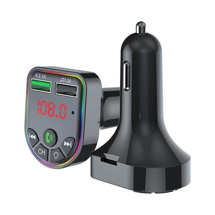 Car FM Transmitter Bluetooth Radio MP3 Player Music RGB Light Charger Kit USB - Aimall