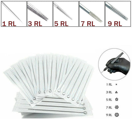 50PCS Disposable Tattoo Needles Round Liner 1RL 3RL 5RL 7RL 9RL Needles AU STOCK - Aimall