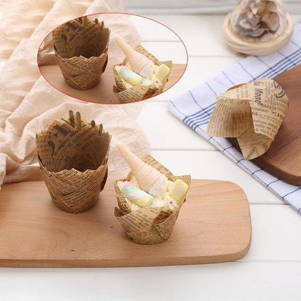 CAFE STYLE MUFFIN CASES WRAPPERS LINERS CUPS NEWSPRINT P50 300/PC - PATTY PANS - Aimall
