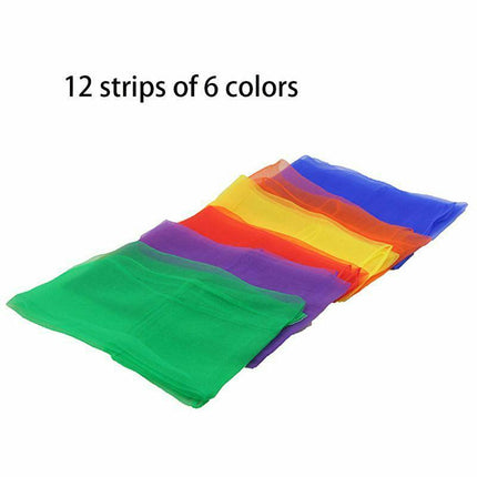 12pcs Gradient Juggling Silk Dance Magic Tricks Dancing Props Scarves Chiffon AU - Aimall