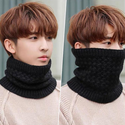 Neck Warmer Tube Winter Knitted Scarf Thermal Fleece Thicken Chunky Unisex Snood - Aimall