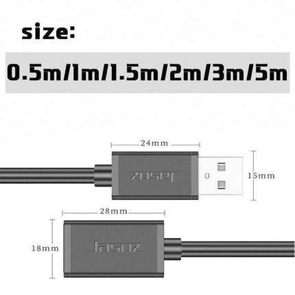 JASOZ USB Extension Data Cable 2.0 A Male to A Female Long Cord for Laptop PC AU - Aimall