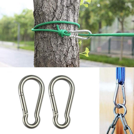 10PCS Stainless Steel Snap Hook Carabiner Ring Screw Keychain Clip for Camping - Aimall