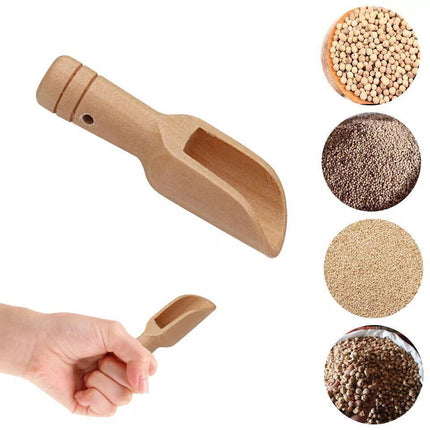 1/2/4/10 PCS Wooden Small Little Mini Scoop Salt Sugar Coffee Spoon Kitchen Tool - Aimall