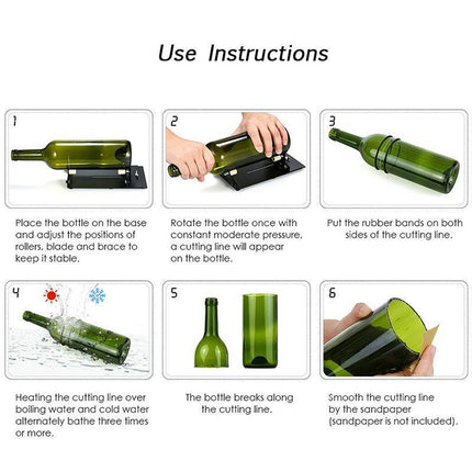 Glass Bottle Cutter Cutting Tool Upgrade Version Square & Round Bottle Cutter AU - Aimall