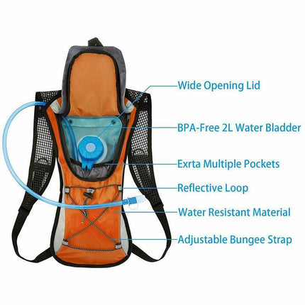 Hiking Camping Cycling Running Hydration Pack Backpack Bag + 2L Water Bladder AU - Aimall