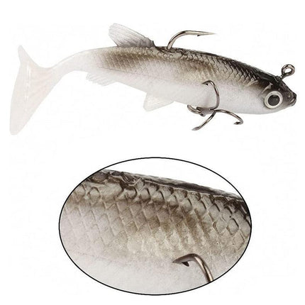 10PCS Soft Plastic Lures Poddy Mullet Flathead Jig Head Barra Cod Fishing Tackle - Aimall