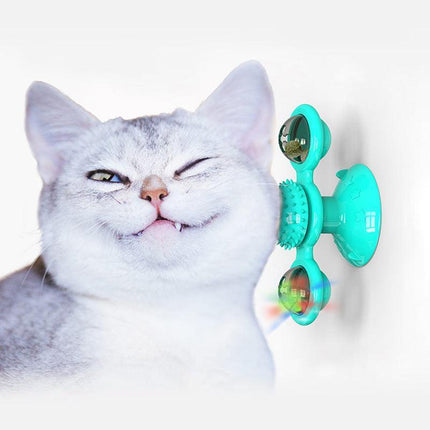 Windmill Pet Cat Treat Food Dispenser Toys Slow Feeder Puzzle Interactive Toys - Aimall