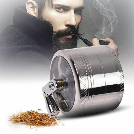 4-layer Smoke Grinder Aluminum Herb Grinders Hand Crank Herbal Tobacco Grinders - Aimall