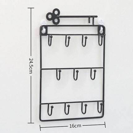 Door Back Organizer Key Holder Hanging Wall Mounted Hanger Hooks Storage Rack AU - Aimall