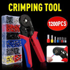 1200 PCS Bootlace Ferrule Crimper kit Crimping Tool 0.25-10mm² Cord End Ratchet - Aimall
