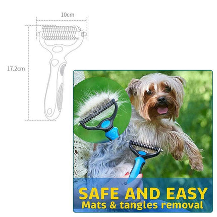 Dog Pet Cat Grooming Comb Brush Undercoat Rake Dematting Deshedding Trimmer Tool - Aimall