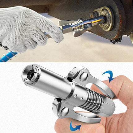Grease Tool Coupler Heavy-Duty Quick Lock Double Handle Leak-Free Grease Gun HG - Aimall