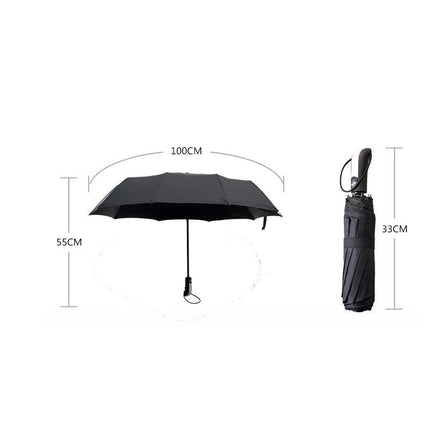 Automatic Umbrella Auto Open Close Compact Folding Anti Rain Windproof 10Ribs AU - Aimall