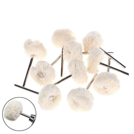 10PCS Cotton Wheel Polishing Buffer Buffing Brush Dremel Polisher Drill Bit Tool - Aimall