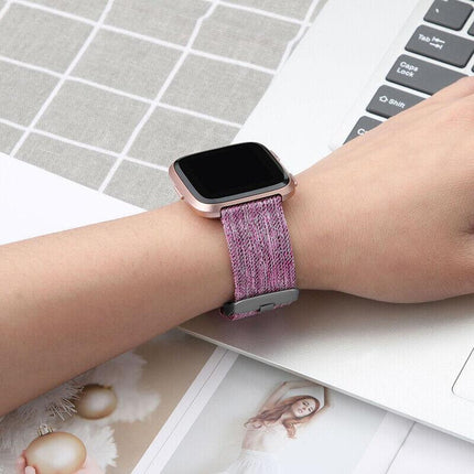 Replacement Band For Fitbit Versa 2 Fabric Canvas Watch Strap Wristband - Aimall