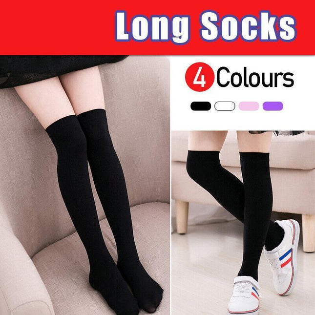Womens Girls Long Socks Over Knee Thigh High Stockings Hosiery Tights Pantyhose - Aimall