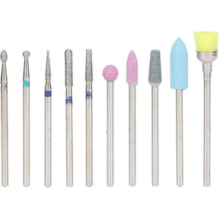 10PCS Diamond Nail Drill Bits Electric Nail Drill Machine Manicure Pedicure Tool - Aimall