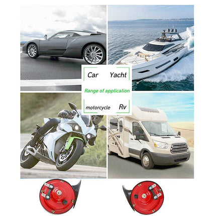2Pcs Super Horn 12V 60DB Super Loud Horn Snail Motorcycle Car Truck Boat Train - Aimall