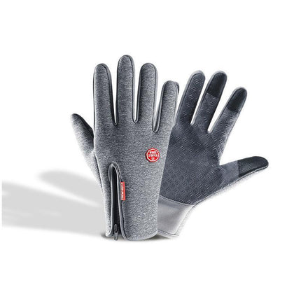 Bike Cycling Gloves Touch Waterproof Full Finger Winter Fitness Delivery Warehou - Aimall