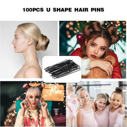 100Pcs 5cm U Shape Hair Pins Bobby Clip Style Bun Tool Womens Girls Accessory - Aimall