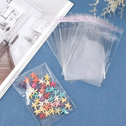 100-1000pcs Self Adhesive Seal Clear bag OPP Cellophane Plastic Cello Air Hole - Aimall