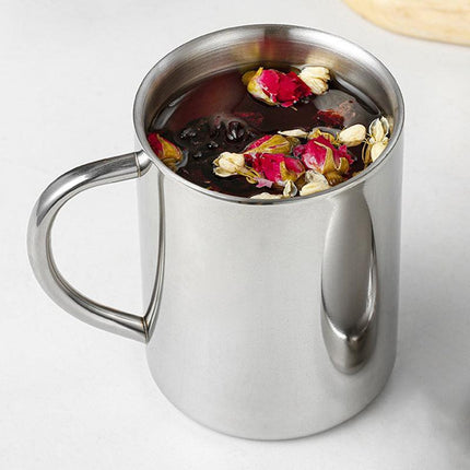2PCS 380ML Stainless Steel Double Wall Cup Mugs Drinking Coffee Camping Travel - Aimall