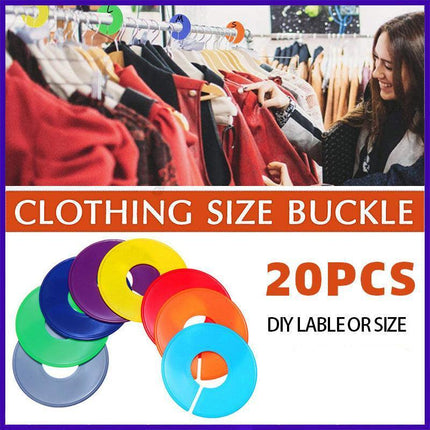 20PCS Round Size Dividers Clothing Blank Rack Clothes Stores Hangers Ring AU DIY - Aimall