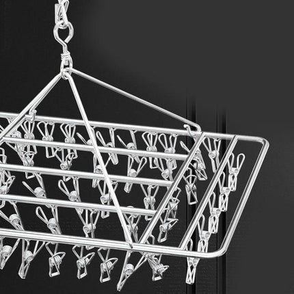 30/40/55 Pegs Stainless Steel Laundry Sock Underwear Clothes Dryer Rack Hanger - Aimall
