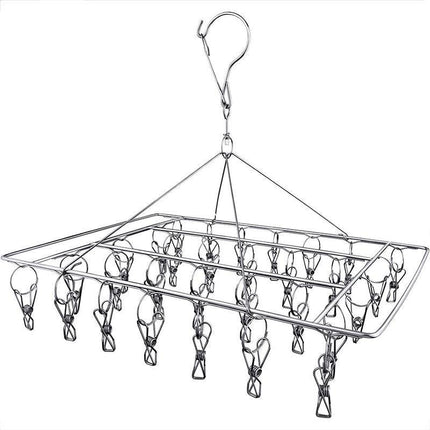 30/40/55 Pegs Stainless Steel Laundry Sock Underwear Clothes Dryer Rack Hanger - Aimall