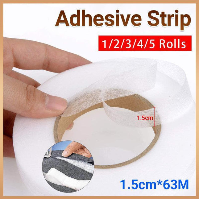 1-5Rolls 64M Fabric Fusing Tape Adhesive Hem Iron-on Tape Hemming Tape 15mm Wide - Aimall