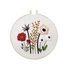 DIY Flowers Pattern Embroidery Kits Craft Beginner Needlepoint Hoop Cross Stitch - Aimall
