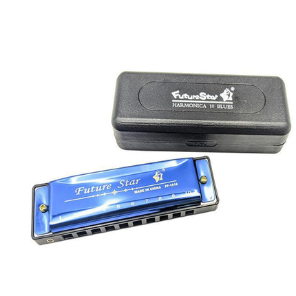 Harmonica 10 Holes Key of C Blue Blues Harp Stainless Steel Brass Harmonica AU - Aimall