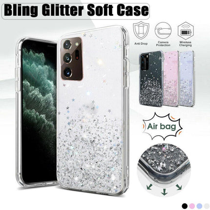 For Samsung Galaxy S20 FE S21 Ultra S20 Shockproof Bling Glitter Soft Case Cover - Aimall