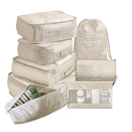 8PCS Packing Cubes Travel Pouches Luggage Organiser Clothes Suitcase Storage Bag - Aimall