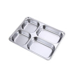 Stainless Steel Divided Dinner Tray Lunch Container Food Plate for School Cantee - Aimall