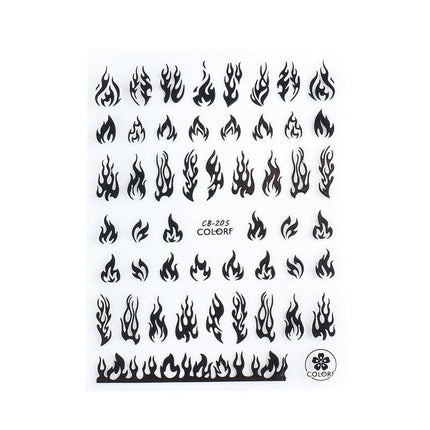 1PC NEW 3D Nail Art stickers Flames manicure decals nail accessory AU STOCK - Aimall