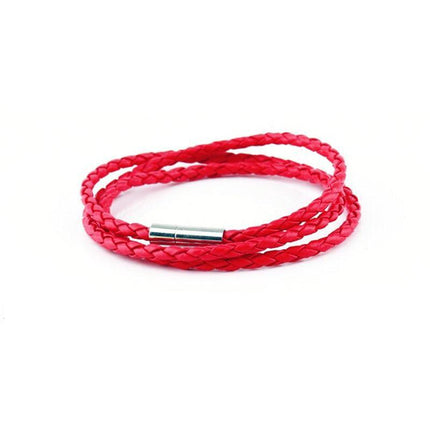 1PC New Fashion Men Women Three Laps PU Leather Bracelet Wristband Bangle Punk - Aimall