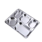 Stainless Steel Divided Dinner Tray Lunch Container Food Plate for School Cantee - Aimall