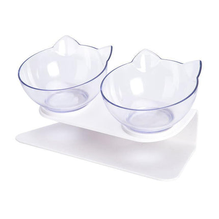 Double Cat Bowl Pet Bowls Stand Dog Elevated Feeder Food Water Raised Lifted AU - Aimall