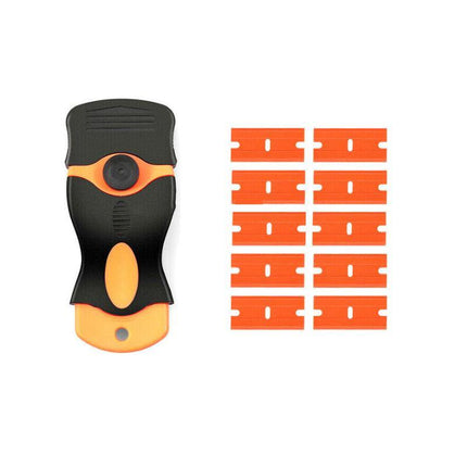 Plastic Razor Blade Paint Glue Adhesive Scraper & 10-100PCS Blades Cleaner Tools - Aimall