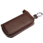 Genuine Leather Key Wallet Zipper Coin Bag Storage Card NFC Pouch Purse 4Colours - Aimall