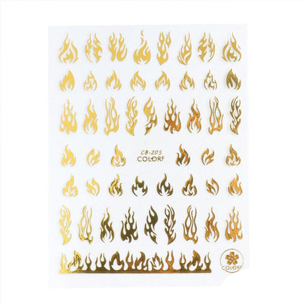 1PC NEW 3D Nail Art stickers Flames manicure decals nail accessory AU STOCK - Aimall