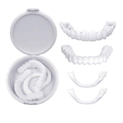 Snap On Bottom /Upper Lower False Teeth Dental Veneers Dentures Fake Tooth Smile - Aimall